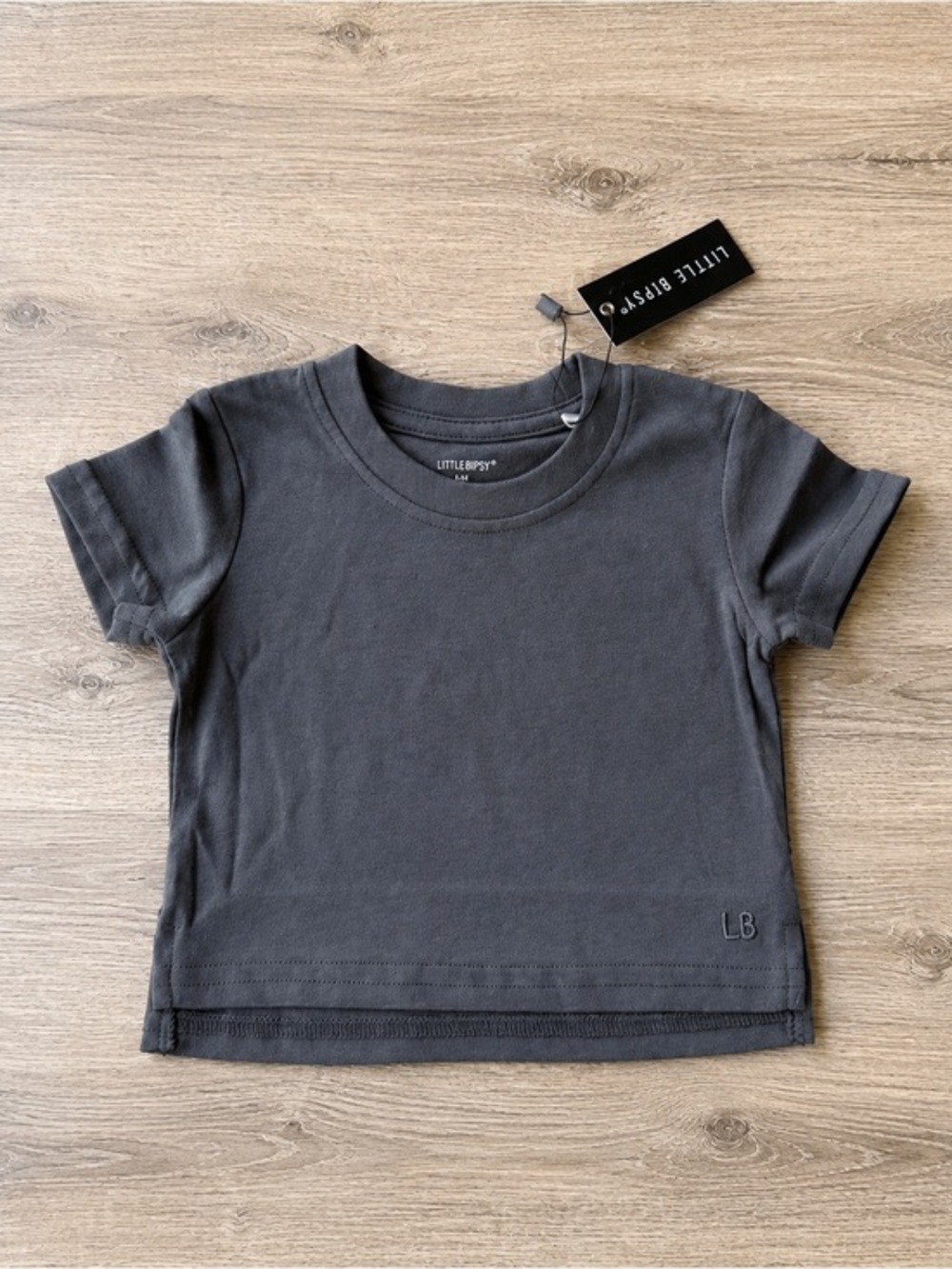 Little Bipsy Elevated Tee Shadow Gray Short Sleeve Shirt Baby 0-3M NWT